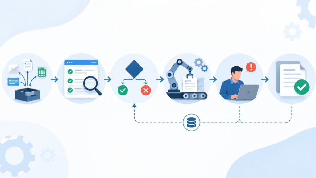 Flujo de automatización de un proceso empresarial